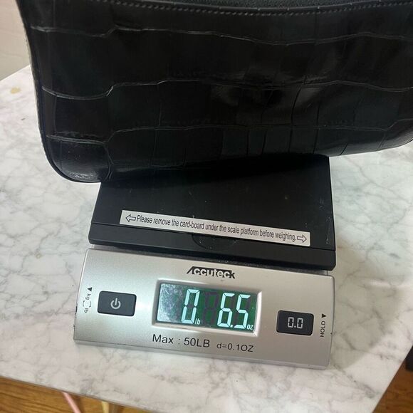 Amanda Smith Shoulder bag Faux Croc embossed Black Small Y2K - Picture 14 of 15